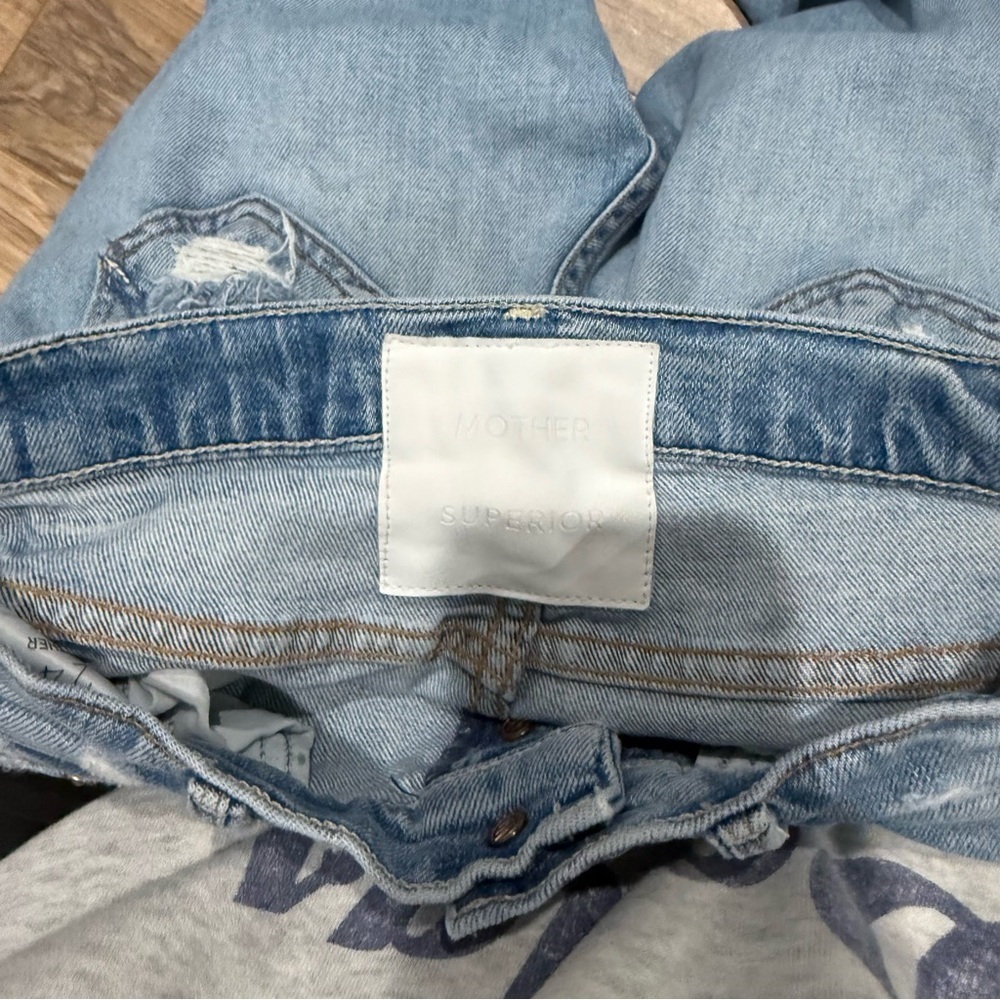 Mother Superior The Tomcat Distressed Straight Leg Jeans In The Confession - Picture 11 of 12